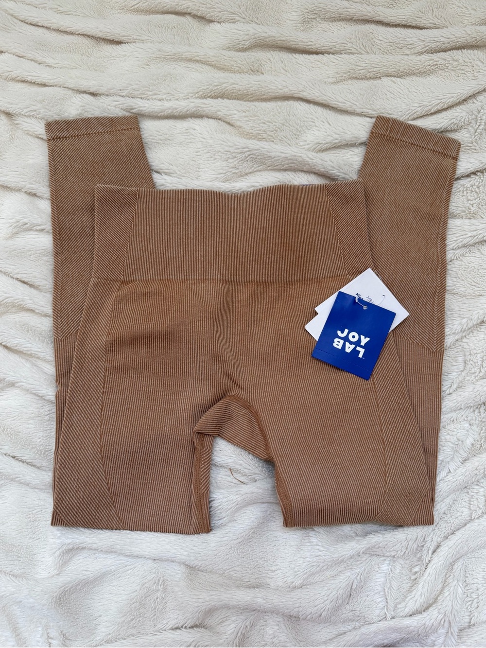 NWT JoyLab high-rise 7/8 length seamless leggings tan/brown Sz XS